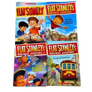 Set of 4 Flat Stanley’s Kids Worldwide Adventures Paperback Chapter Books EUC